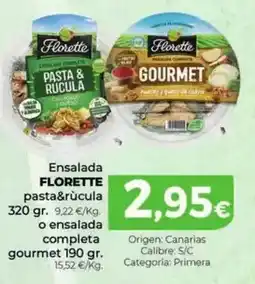 Spar La Palma Florette - ensalada pasta&rúcula o ensalada completa gourmet oferta