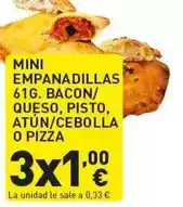 Hiperber Mini empanadillas bacon/ queso, pisto, atun/ cebolla o pizza oferta