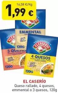 Hiperber El caserío - queso rallado, 4 quesos, emmental o 3 quesos oferta