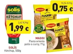 Hiperber Solís - pasta oriental pollo o curry oferta
