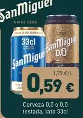 Hiperber San miguel - cerveza 0,0 o 0.0 tostada oferta
