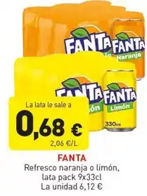 Hiperber Fanta - refresco naranja o limon oferta