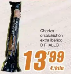 SPAR Fragadis Chorizo o salchichon extra iberico oferta