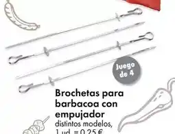 TEDi Brochetas para barbacoa con empujador oferta