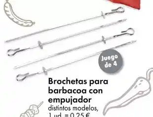 TEDi Brochetas para barbacoa con empujador oferta
