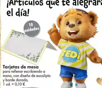 TEDi Tarjetas de mesa oferta