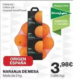 Supercor El corte inglés - naranja de mesa oferta