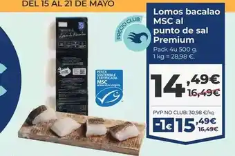 La Sirena Premium - lomos bacalao msc al punto de sal oferta