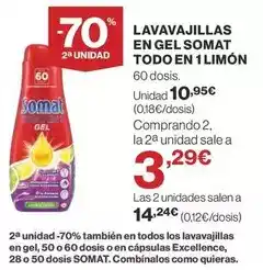 Supercor Somat - lavavajillas en gel toda en 1 limón oferta