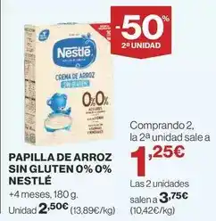 Supercor Nestlé - papilla de arroz sin gluten 0% 0% oferta