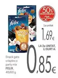 Valvi Supermercats Felix - snack gatos crispies o party mix oferta