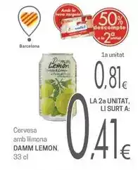 Valvi Supermercats Damm - cervesa amb llimona oferta