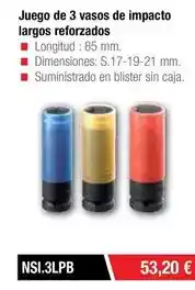 Ferri Impacto - juego de 3 vasos de largos reforzados oferta