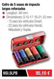 Ferri Impacto - coffre de 5 vasos de largos reforzados oferta