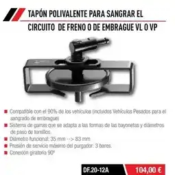 Ferri Sistema - tapón polivalente para sangrar el circuito de freno o de embrague vl o vp oferta