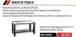 Ferri Uno - encimera de chapa galvanizada de 1,5 m oferta