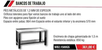 Ferri Uno - encimera de chapa galvanizada de 1,5 m oferta