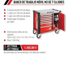 Ferri Banco de trabajo móvil m3 de 7 cajones oferta