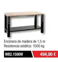 Ferri Encimera de madera de 1,5 m oferta