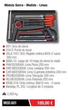 Ferri Modulo sierra - medida - limas oferta