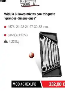 Ferri Modulo 6 llaves mixtas con trinquete grandes dimensiones oferta