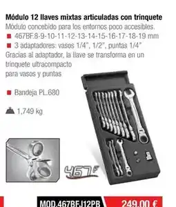 Ferri Modulo 12 llaves mixtas articuladas con trinquete oferta