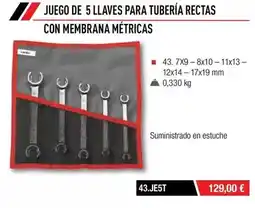 Ferri Juego de 5 llaves para tuberia rectas con membrana metricas oferta