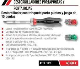 Ferri Mango - destornillador con trinquete porta puntas y juego de 15 puntas oferta