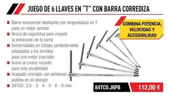 Ferri Juego de 6 llaves en t con barra corrediza oferta
