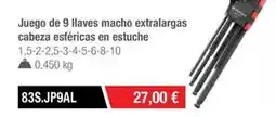 Ferri Juego de 9 llaves macho extralargas cabeza esféricas en estuche oferta