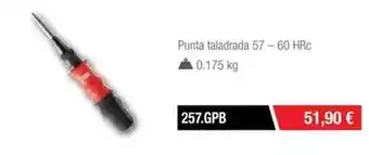 Ferri Punta taladrada 57 - 60 hrc oferta
