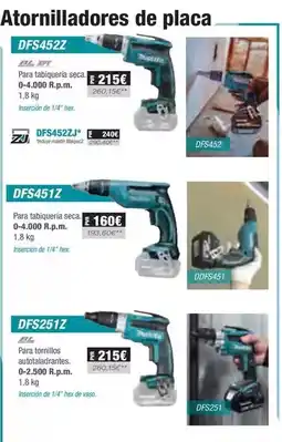 Ferri Makita - atornilladores de placa oferta
