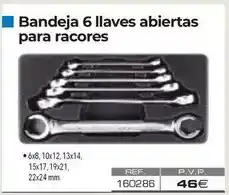 Ferri Bandeja 6 llaves abiertas para racores oferta