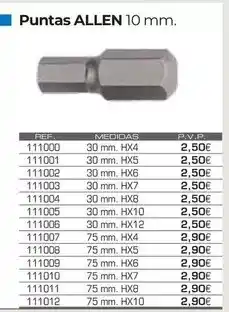Ferri Puntas allen 10 mm oferta