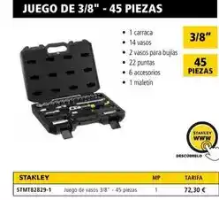 Ferri Stanley - juego de 3/8-45 piezas oferta