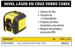 Ferri Nivel láser en cruz verde cubix oferta