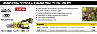 Ferri Motosierra de poda allligator v20 lithium-ion 18v oferta