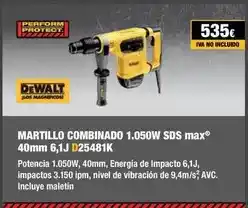Ferri Martillo combinado 1.050w sds max 40mm 6,1j d25481k oferta