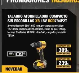 Ferri Dewalt - taladro atornillador compacto sin escobillas xr 18v oferta