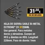 Ferri Hoja de sierra sable bi-metal extreme 2x dt2308l oferta