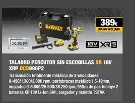 Ferri Dewalt - taladro percutor sin escobillas xr 18v xrp oferta