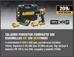 Ferri Dewalt - taladro percutor compacto sin escobillas xr 12v dcd706d2 oferta