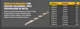 Ferri Brocas black&gold con vástago hexagonal para perforación en metal oferta
