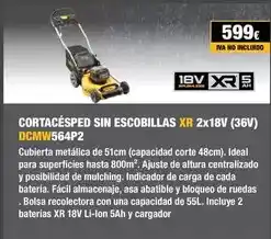 Ferri Cortacesped sin escobillas xr 2x18v (36v) dcmiv564p2 oferta