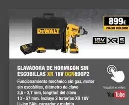 Ferri Dewalt - clavadora de hormigón sin escobillas xr 18v dcn890p2 oferta