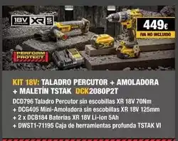 Ferri Dewalt - taladro percutor + amoladora + maletín oferta