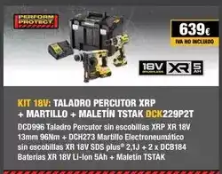 Ferri Dewalt - taladro percutor xrp + martillo + maletin oferta