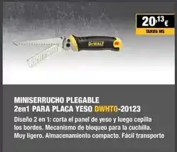 Ferri Dewalt - miniserrucho plegable 2 en 1 para placa yeso oferta