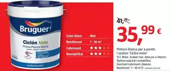 Bauhaus Bruguer - pintura blanca para paredes y techos ciclon mate oferta