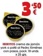 TOP Cash & Carry Ibéritos - crema de jamón york o paté al pedro ximénez con pasas oferta